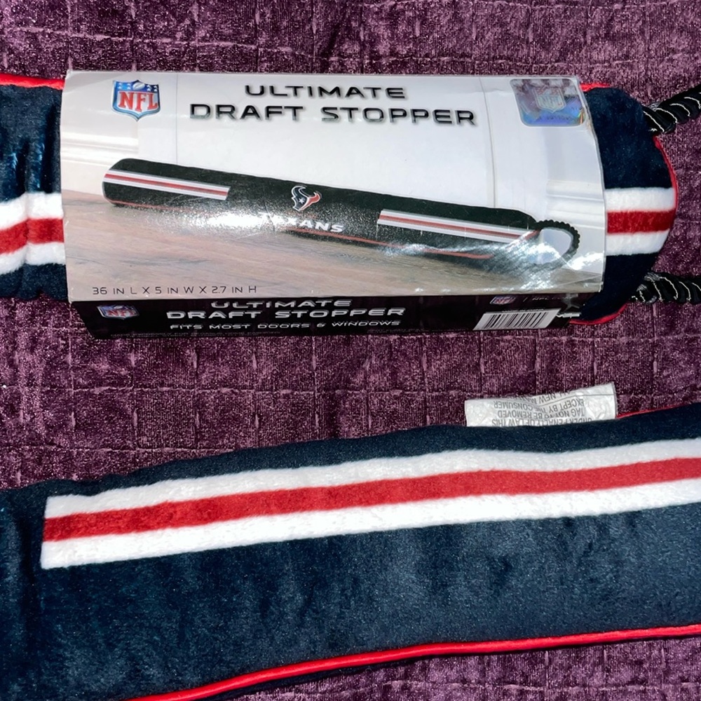 NFL Texas Texans NEW door draft stop for exterior door stop winter wind in home